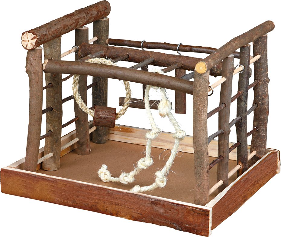 Trixie Holzspielplatz Natural Living für Sittiche - L 35 x B 29 x H 25 cm