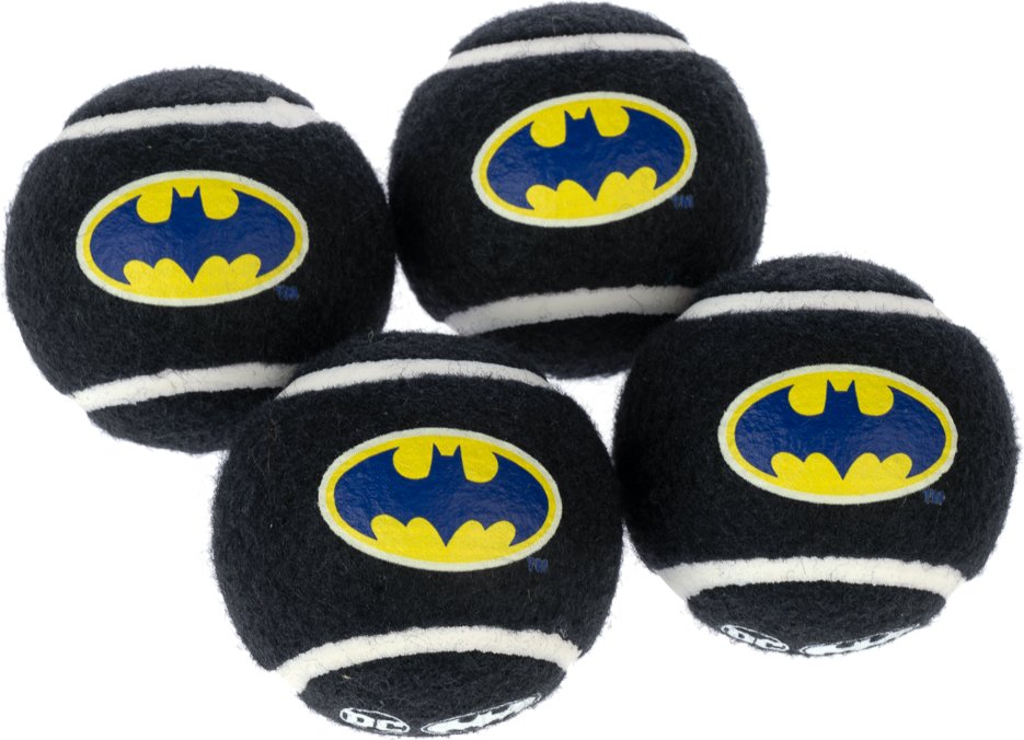 DC Batman Tennisball-Set - 4 Stück (je Ø 6,3 cm)