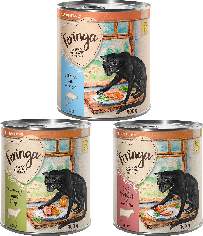 Feringa Selected Recipes 6 x 800 g - Mixpaket: Lamm, Rind, Lachs