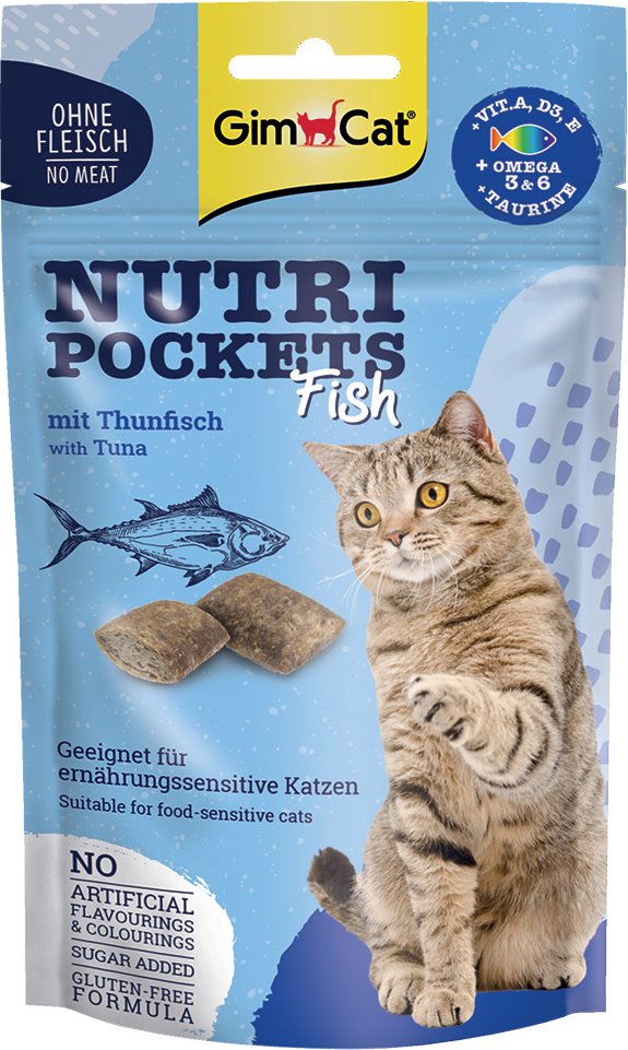 GimCat Nutri Pockets Fish - Sparpaket: mit Thunfisch (6 x 60 g)