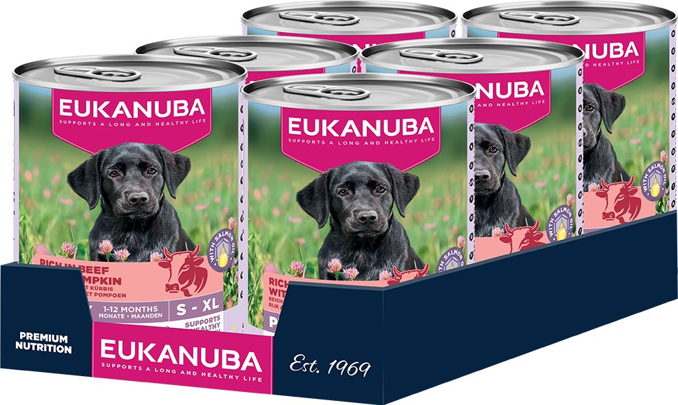 Eukanuba Puppy Reich an Rind mit Kürbis - Sparpaket: 24 x 400 g