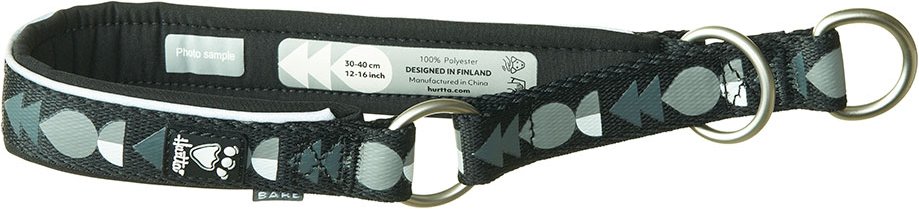 Hurtta Bare Zug-Stopp Halsband, coal - 40 - 50 cm Halsumfang, 35 mm breit