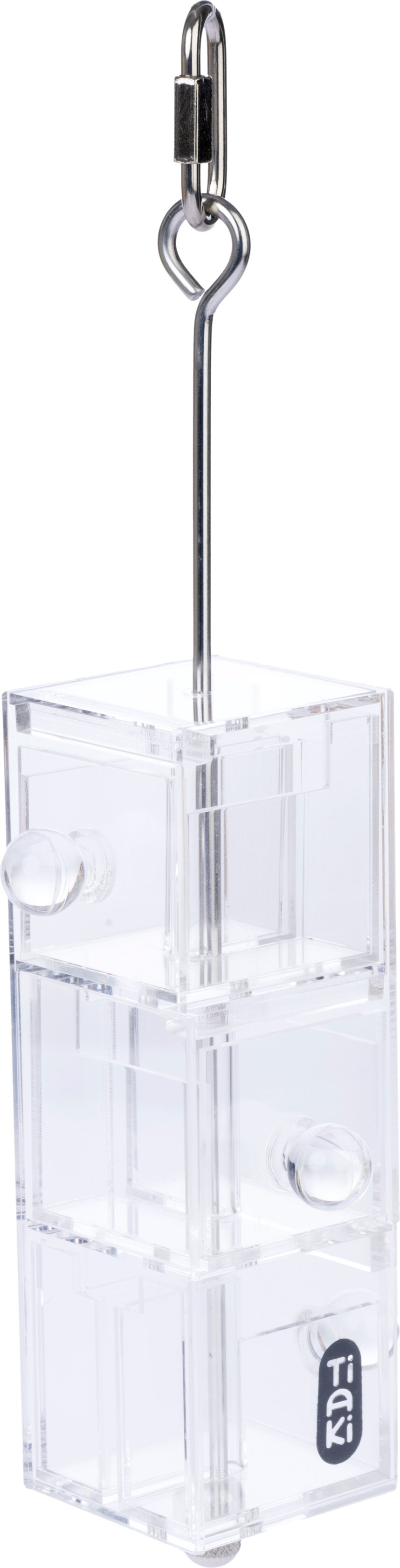 TIAKI Intelligenzspielzeug 3 Schubladen für Vögel - L 5,5 x B 7 x H 29,5 cm