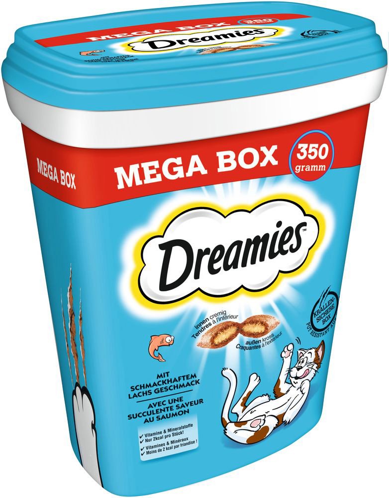 Dreamies Katzensnacks Mega Box - Sparpaket: Lachs (2 x 350 g)