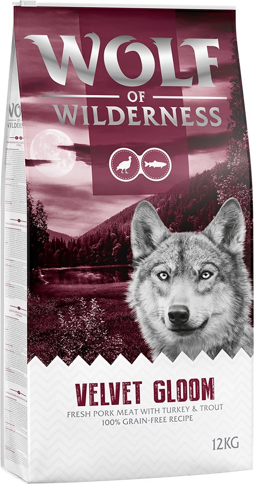 Wolf of Wilderness "Velvet Gloom" Truthahn & Forelle - getreidefrei Sparpaket: 2 x 12 kg