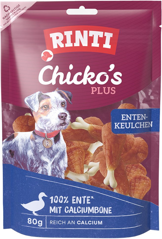 RINTI Chicko Plus Entenkeulchen - Sparpaket: 12 x 80 g