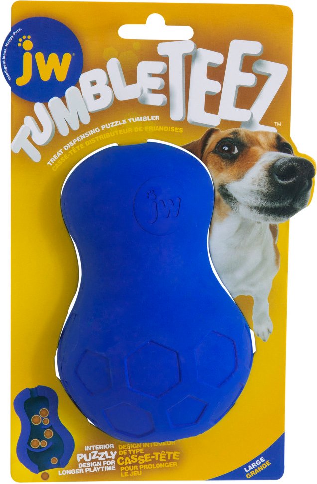JW Tumble Teez Treat Toy - Größe L (Ø 8cm), blau