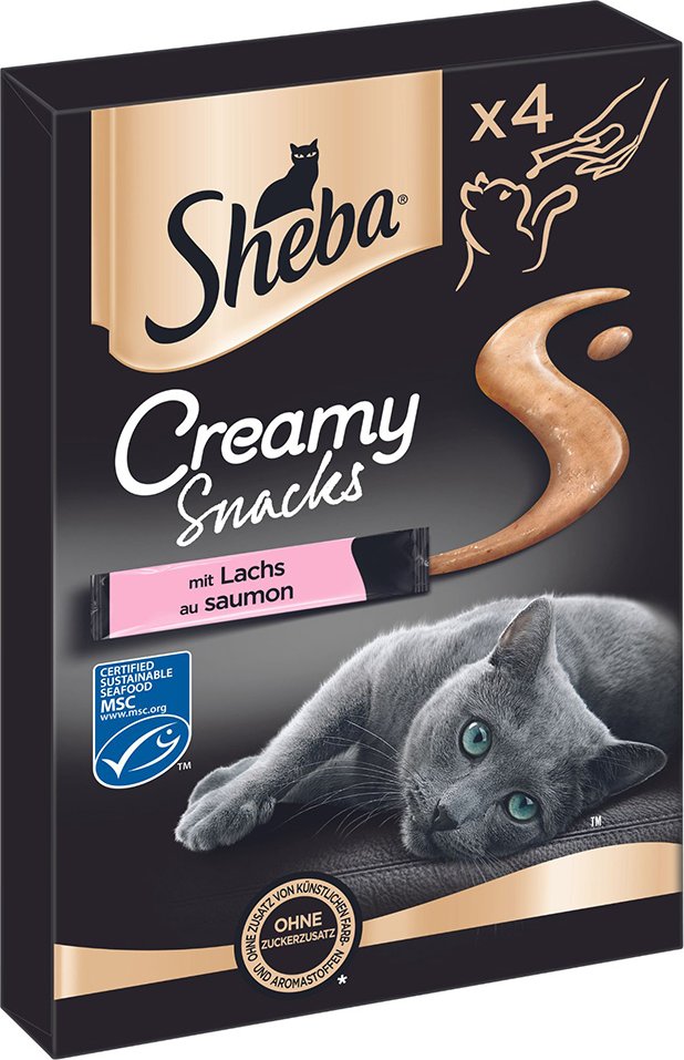 Sheba Creamy Snacks -Sparpaket Lachs (44 x 12 g)