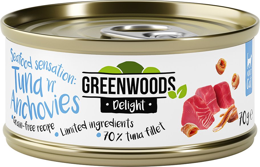 Greenwoods Delight Thunfischfilet mit Sardellen - Sparpaket: 48 x 70 g