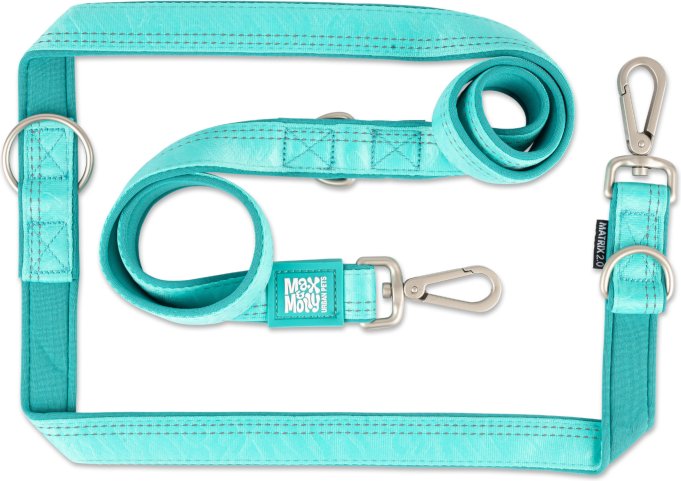 Max & Molly Multifunktionsleine - Matrix 2.0, türkis - Größe M: 200 cm lang, 25 mm breit