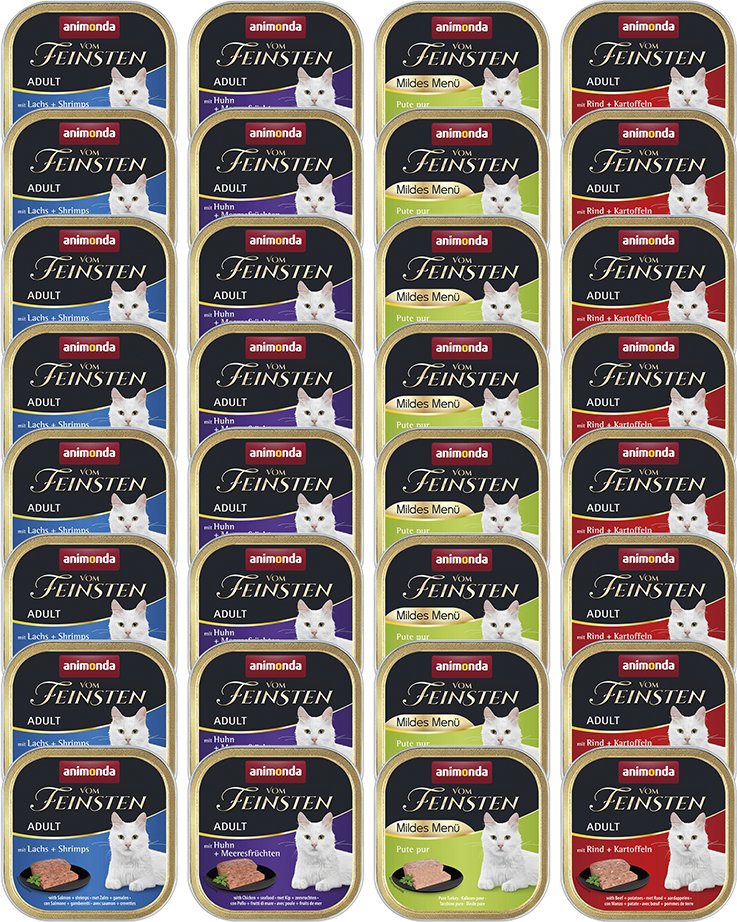 Mixpaket animonda Vom Feinsten 32 x 100 g - Fisch & Fleisch Vielfalt (4 Sorten)