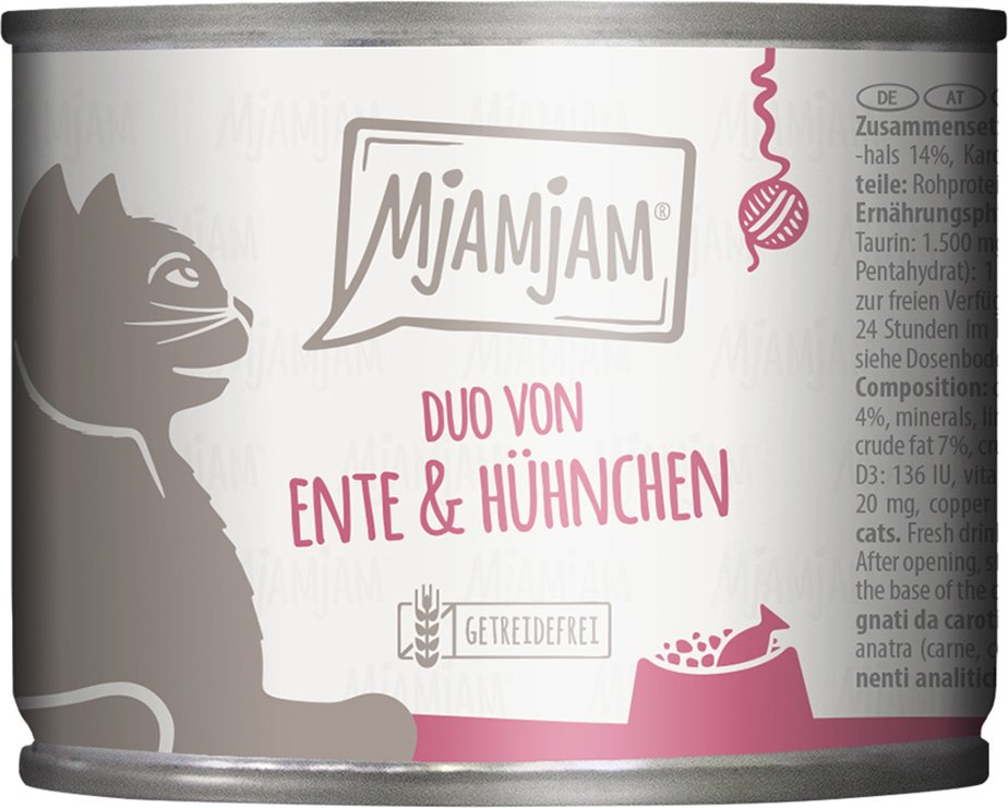 MjAMjAM Duo 6 x 200 g - zarte Ente & Hühnchen an Möhrchen