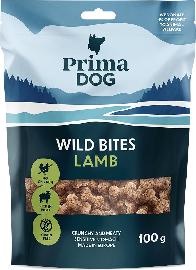 PrimaDog Wild Bites Crunchy Snack - Lamm & Sanddorn (4 x 100 g)