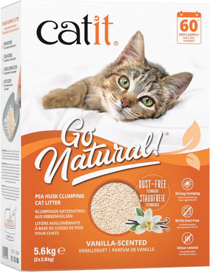 Catit Go Natural Katzenstreu mit Vanilleduft - 5,6 kg (2 x 2,8 kg)