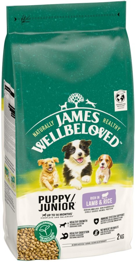 James Wellbeloved Puppy Junior Dog Hypoallergenic Lamm & Reis - Sparpaket: 2 x 2 kg