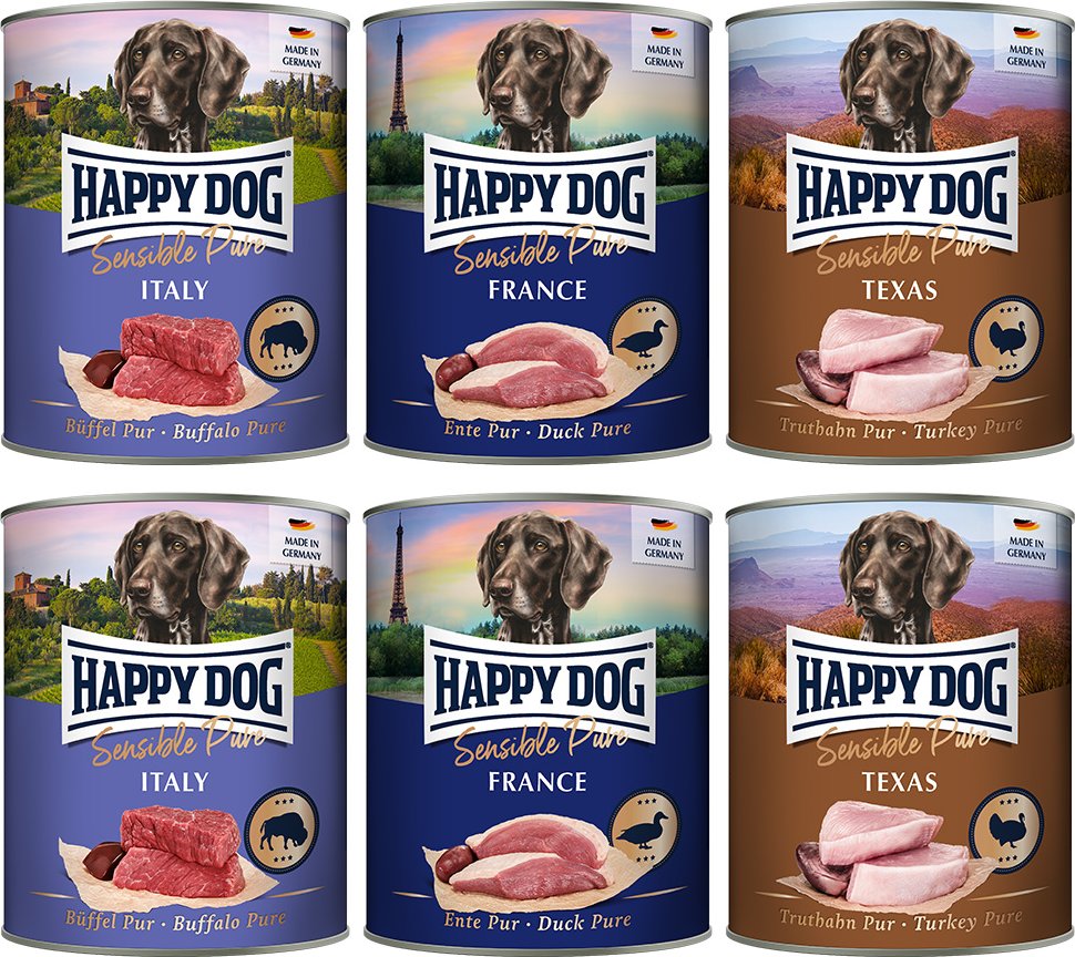 Happy Dog Sensible Pure 6 x 800 g - Mixpaket Sensible (3 Sorten)