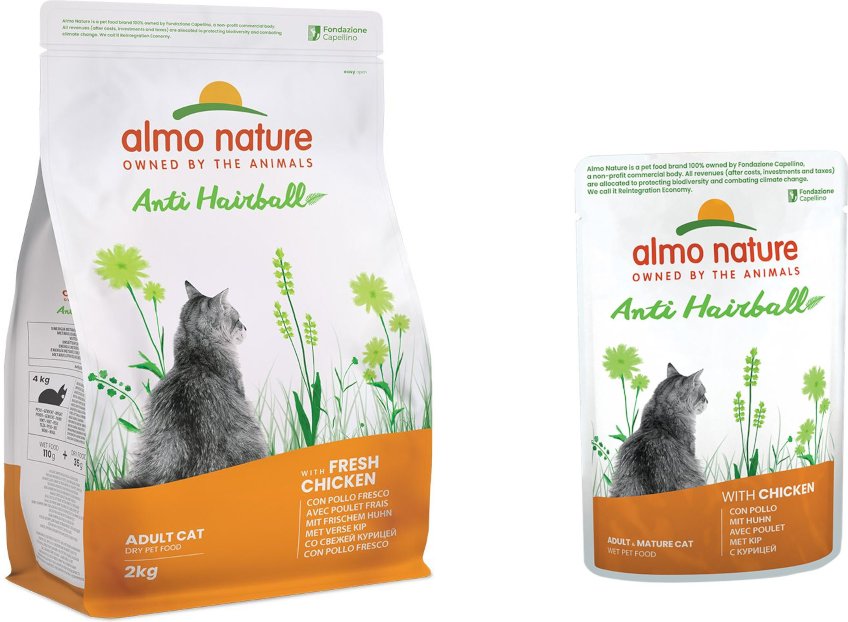 2 kg Almo Nature Functional Anti Hairball + 6 x 70 g mit Huhn zum Sonderpreis! - Huhn & Reis