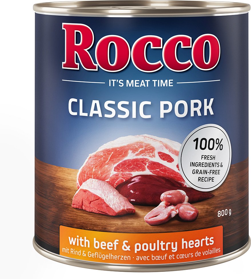 Rocco Classic Pork 6 x 800 g Rind & Geflügelherzen