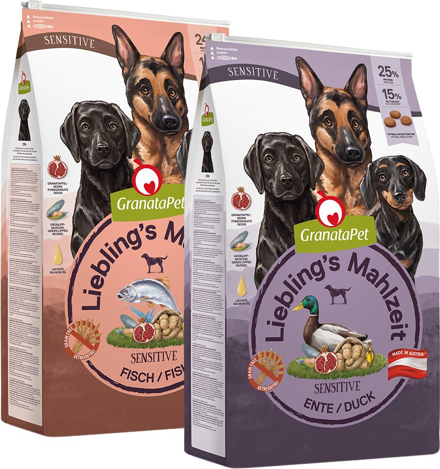Sparpaket GranataPet Liebling's Mahlzeit 2 x 10 kg - Mix: Sensitive Fisch & Sensitive Ente