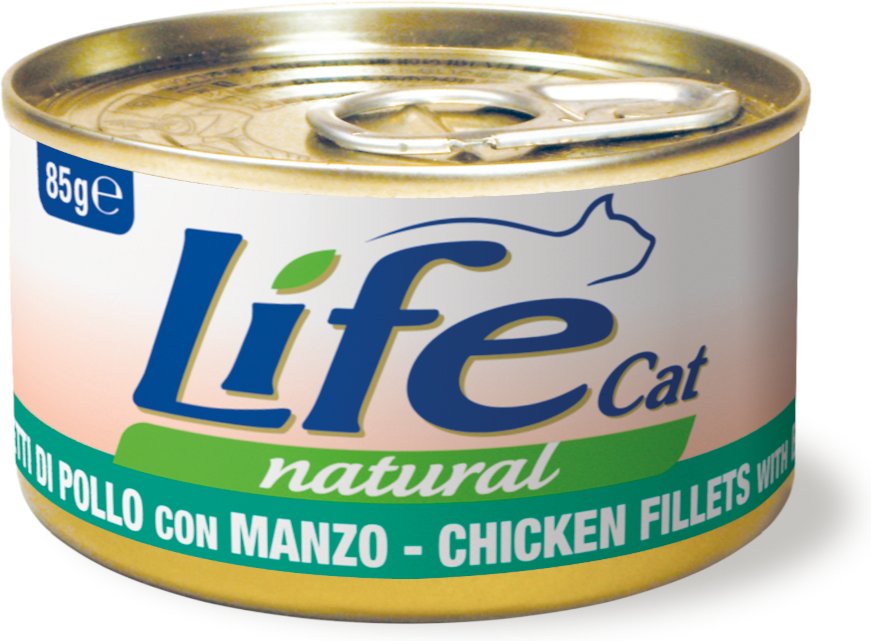 Life Cat Natural Adult 6 x 85 g - Huhn mit Rindfleisch