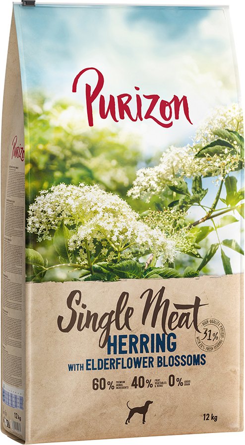 Sparpaket Purizon 2 x 12 kg - Single Meat: Adult Hering mit Holunderblüten