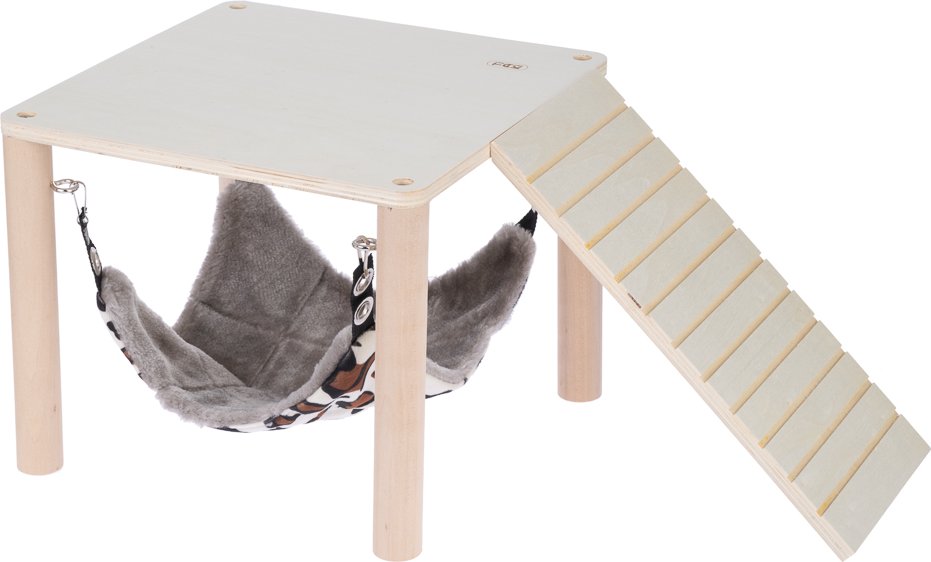 TIAKI Plattform mit Hängematte - L 28 x B 28 x H 23 cm