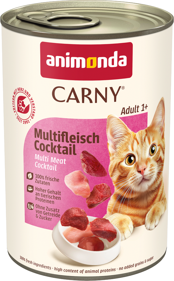 Sparpaket animonda Carny Adult 24 x 400 g - Mixpaket (Rind/Huhn/Entenherzen & Rind/Huhn)