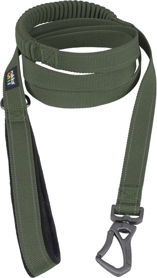 Rukka® Bliss x Stoßdämpfende Hundeleine, oliv - Größe M: 200 cm lang, 20 mm breit