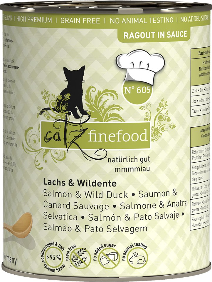 catz finefood Ragout 6 x 380 g - No.605 Lachs & Wildente