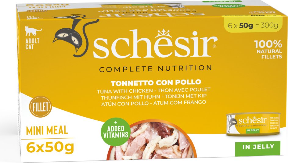 Sparpaket Schesir Complete Nutrition Filet in Gelee 24 x 50 g - Thunfisch mit Huhn