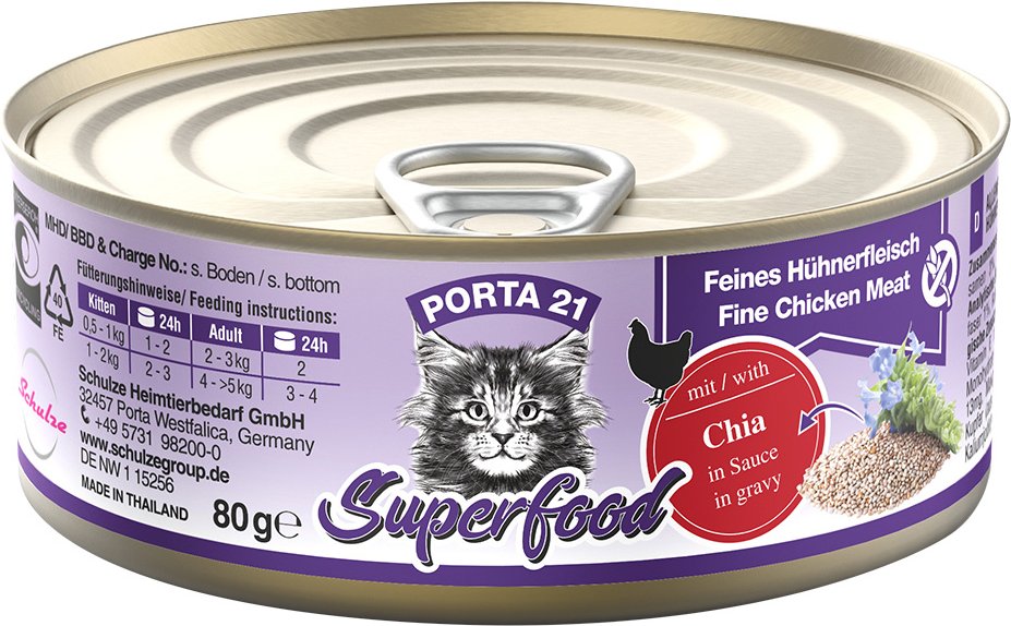 Porta 21 Superfood 24 x 80 g - Huhn mit Chiasamen