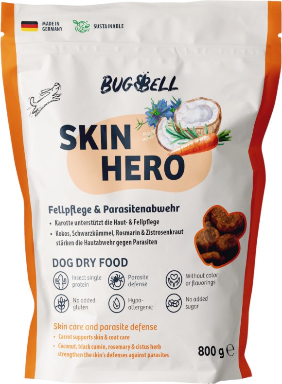 BugBell Trockenfutter Skin Hero - Sparpaket: 4 x 800 g