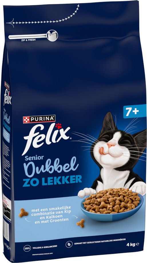 Felix Senior Doppelt lecker Huhn & Truthahn - Sparpaket: 2 x 4 kg