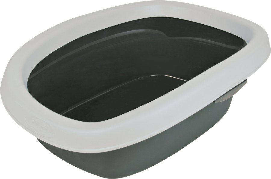 Trixie Katzentoilette Carlo mit Rand - dunkelgrau/hellgrau
