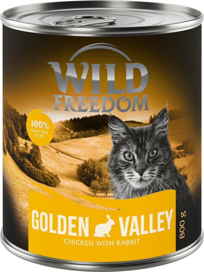 Wild Freedom Adult 6 x 800 g - getreidefreie Rezeptur - Golden Valley - Kaninchen & Huhn