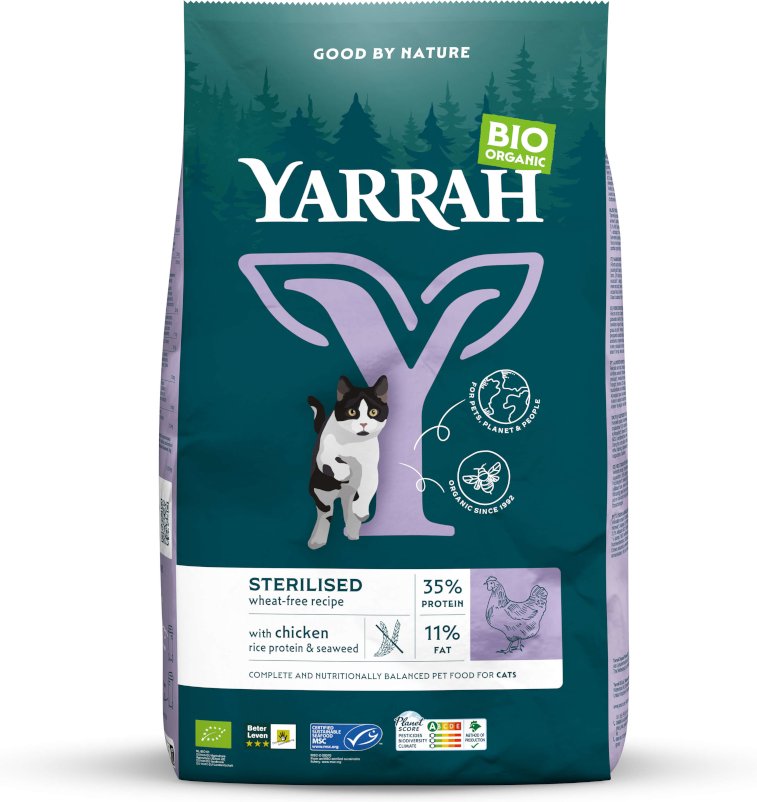 Yarrah Bio Sterilised Weizenfrei mit Bio Huhn - 2 kg