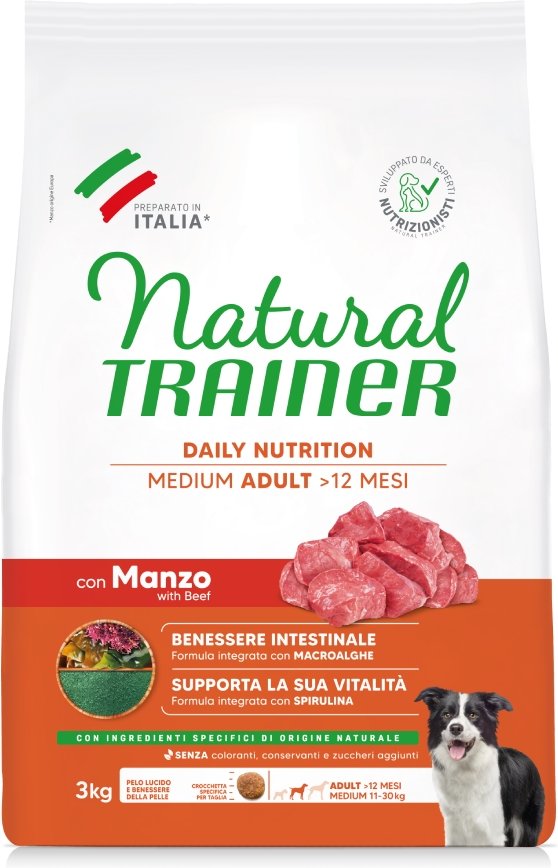 Natural Trainer Adult Medium mit Rind - 3 kg