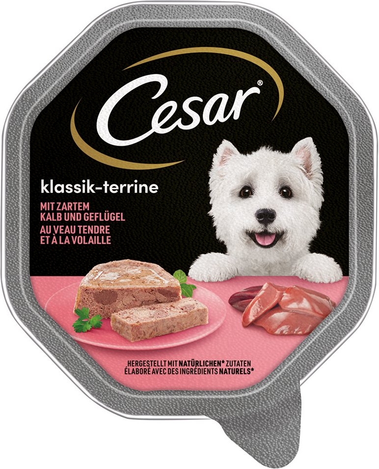 Megapack Cesar Schale 28 x 150 g - Klassik-Terrine mit Kalb und Geflügel