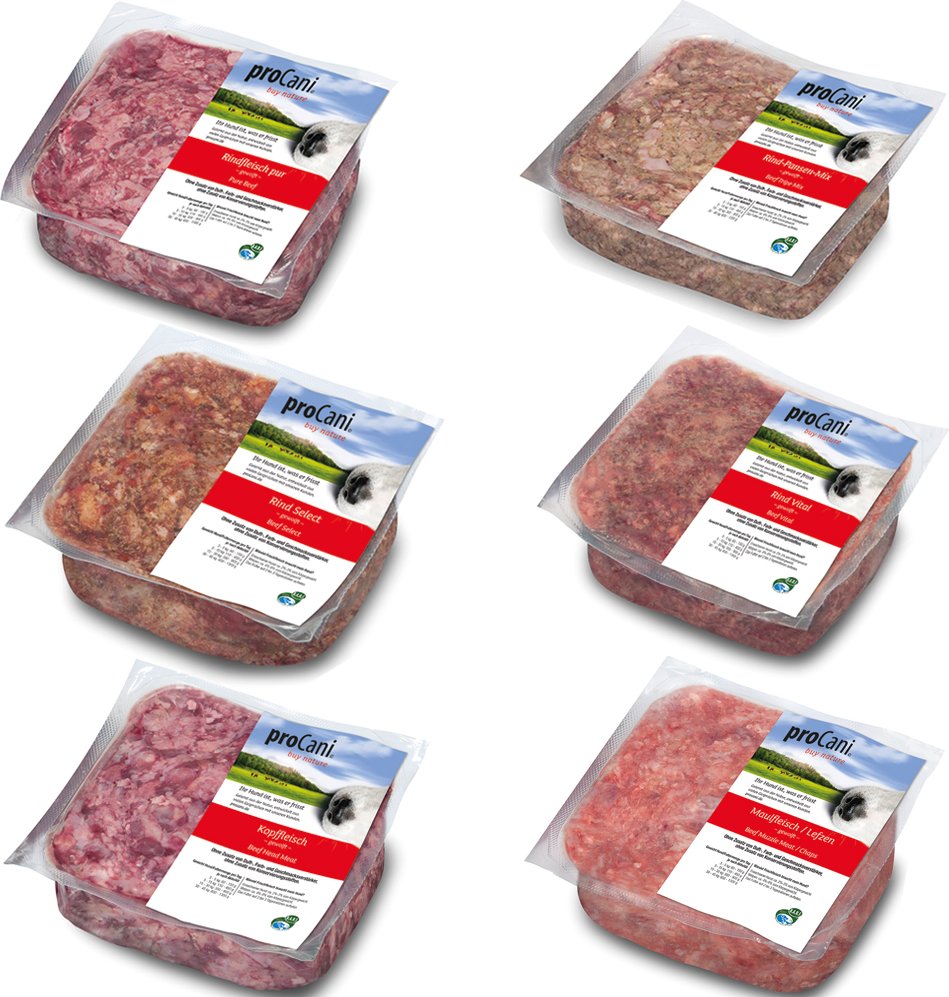 proCani BARF-Paket pur Rind - 50 x 500 g