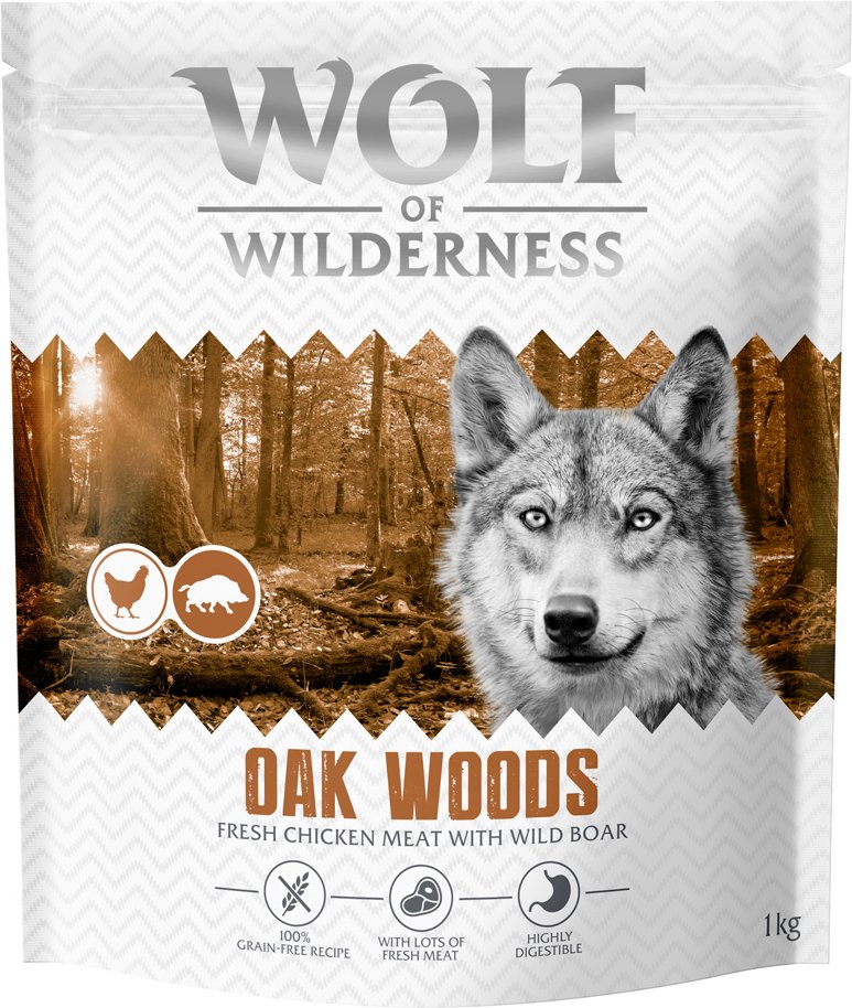 Wolf of Wilderness Adult "Oak Woods" Wildschwein - getreidefrei - 1 kg: neue Rezeptur