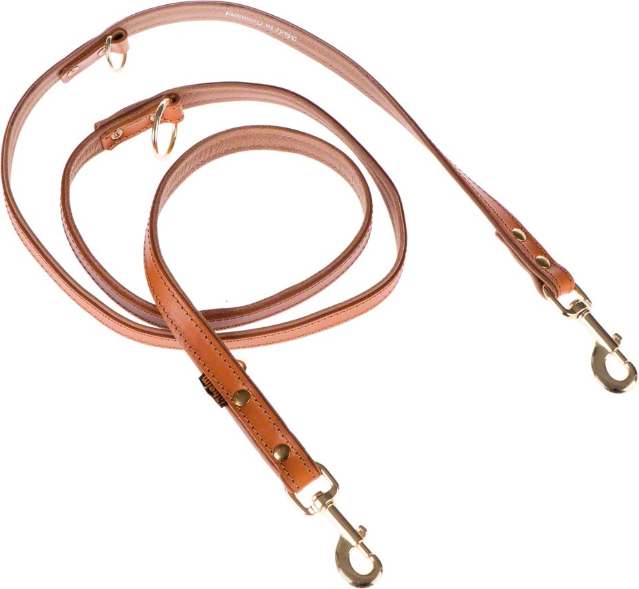 Heim Set: Lederhalsband & Vorführleine Buffalo, cognac - Halsband Größe 60 + Leine 200 cm