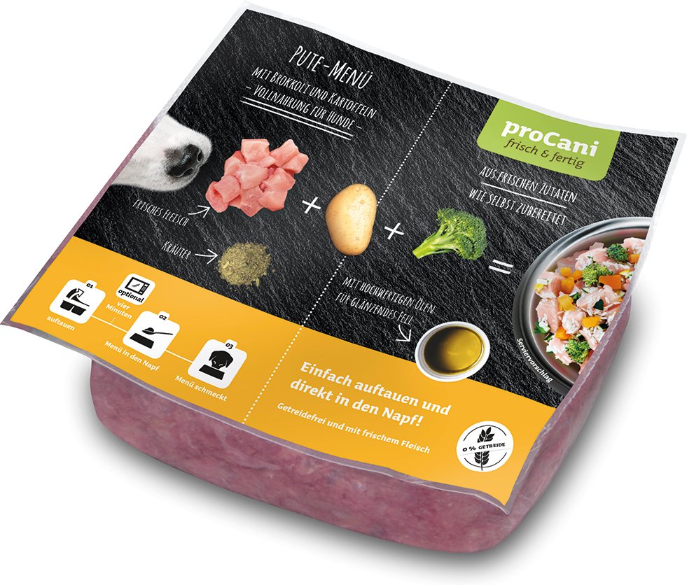 proCani Frisch & Fertig Pute Menü - 22 x 500 g