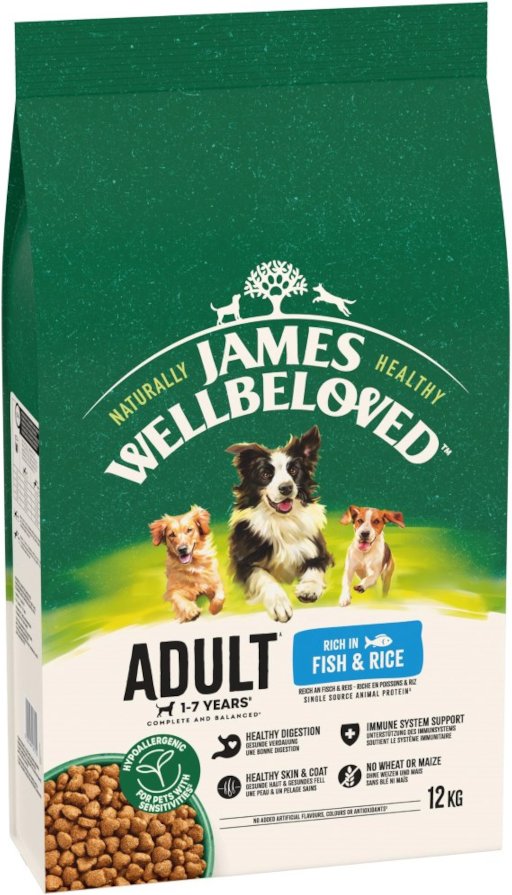 James Wellbeloved Adult Dog Hypoallergenic Fisch & Reis - 12 kg
