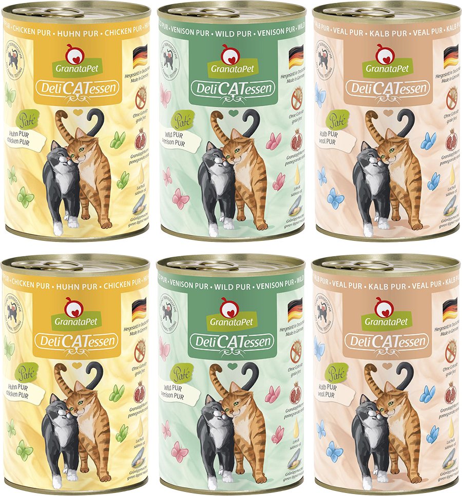 GranataPet DeliCatessen Probierpakete 6 x 400 g - Probierpaket II PUR