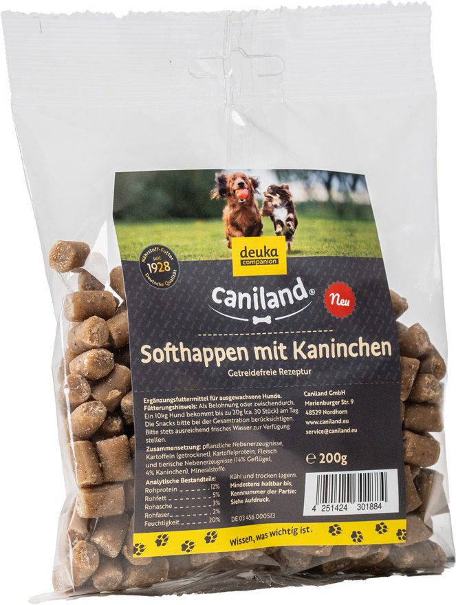 Caniland Softhappen Getreidefrei mit Kaninchen - Sparpaket: 4 x 200 g