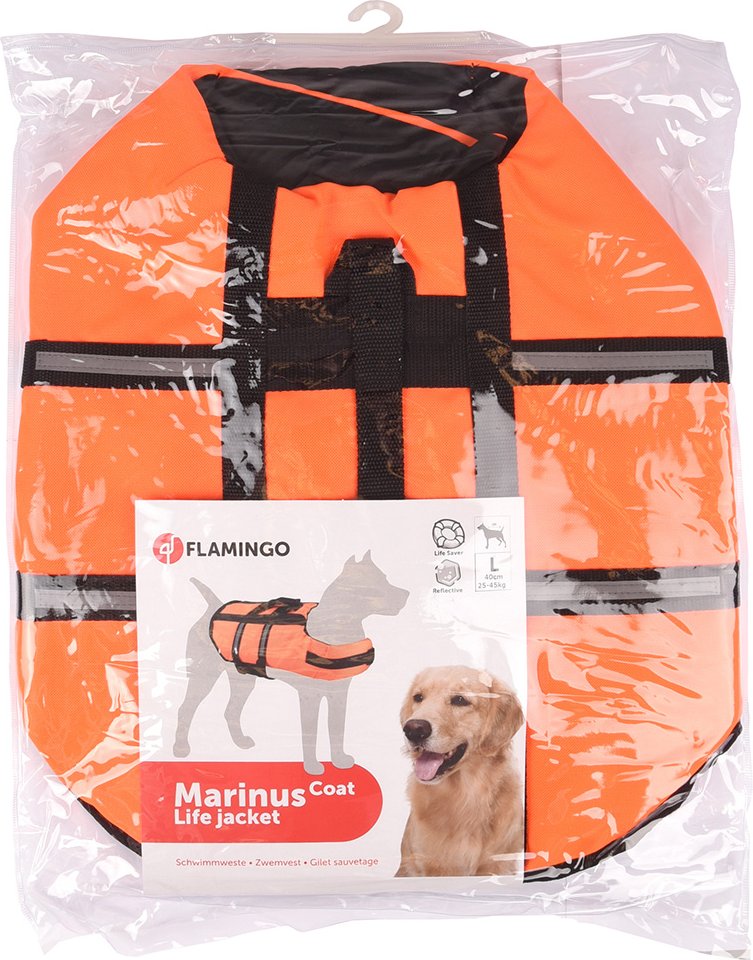 Flamingo Schwimmweste, orange - Größe L: ca. 40 cm Rückenlänge