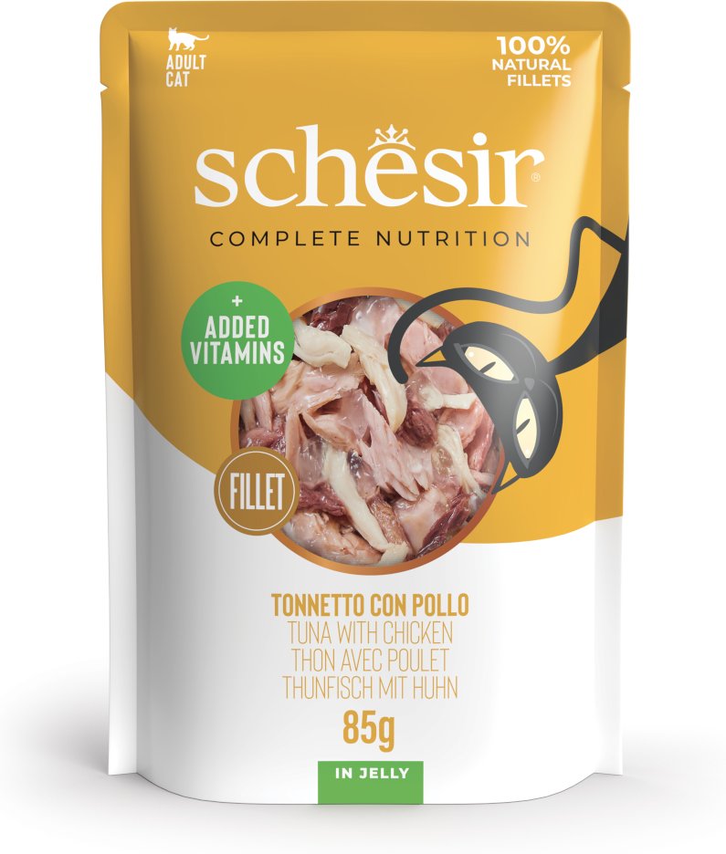 Schesir Complete Nutrition Filet in Gelee 6 x 85 g - Thunfisch mit Huhn