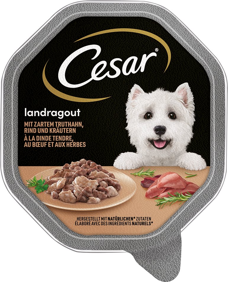 Megapack Cesar Schale 56 x 150 g - Landragout mit Truthahn, Rind und Kräutern