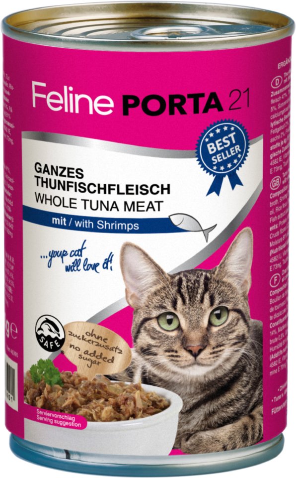 Sparpaket Feline Porta 12 x 400 g - Thunfisch mit Shrimps
