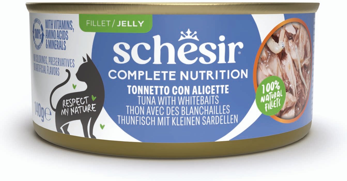 Sparpaket Schesir Complete Nutrition Filet in Gelee 24 x 140 g - Thunfisch mit Weißfisch